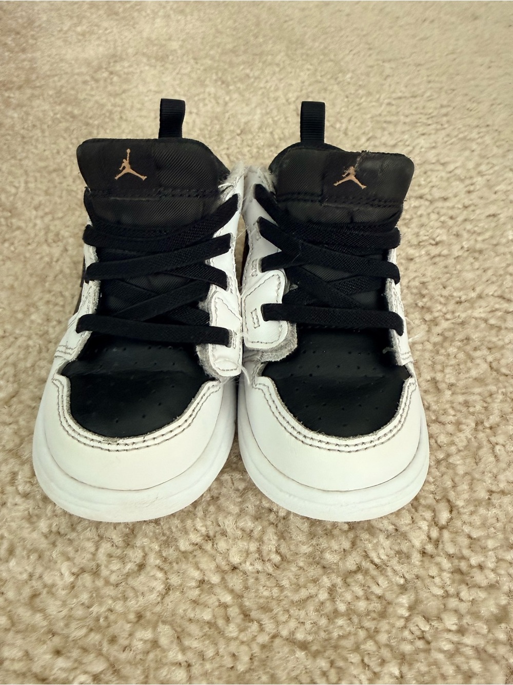 Jordan Kids Black & White High-Top Sneakers